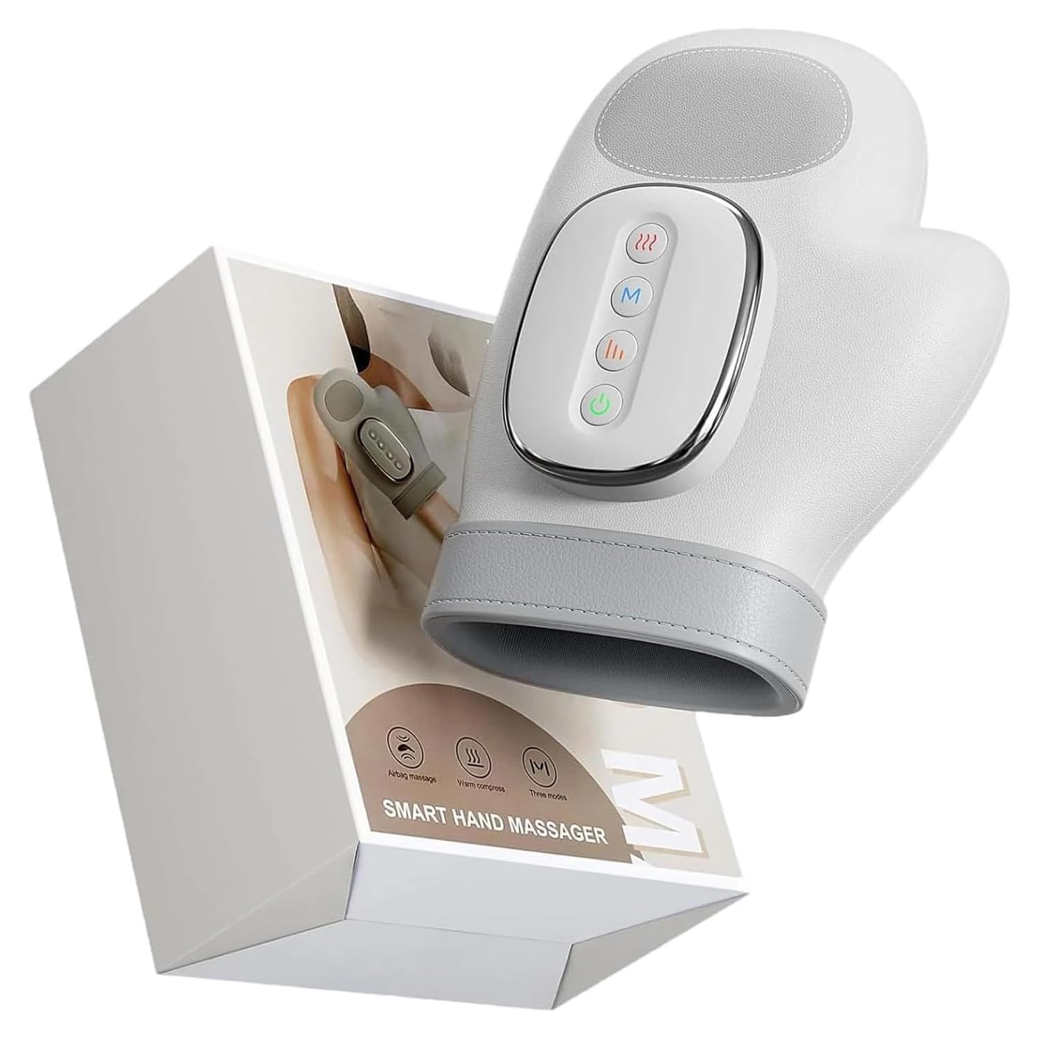 Handmassagegerät Mit Wärme Und Kompression, Elektrisches Shiatsu-Handgelenk-/Finger-/Handflächenmassagegerät, 3 Modi Und 5 Intensitätsstufen, Therapiehandschuh Für Gelenksteifheit Bei Arthritis