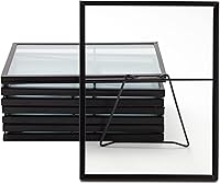 Vista 9 de Juvale Marcos de fotos de vidrio flotante para boda, paquete de 8, negro, 6.9 x 8.9 pulgadas, para fotos de 5 x 7 pulgadas, marcos de fotos