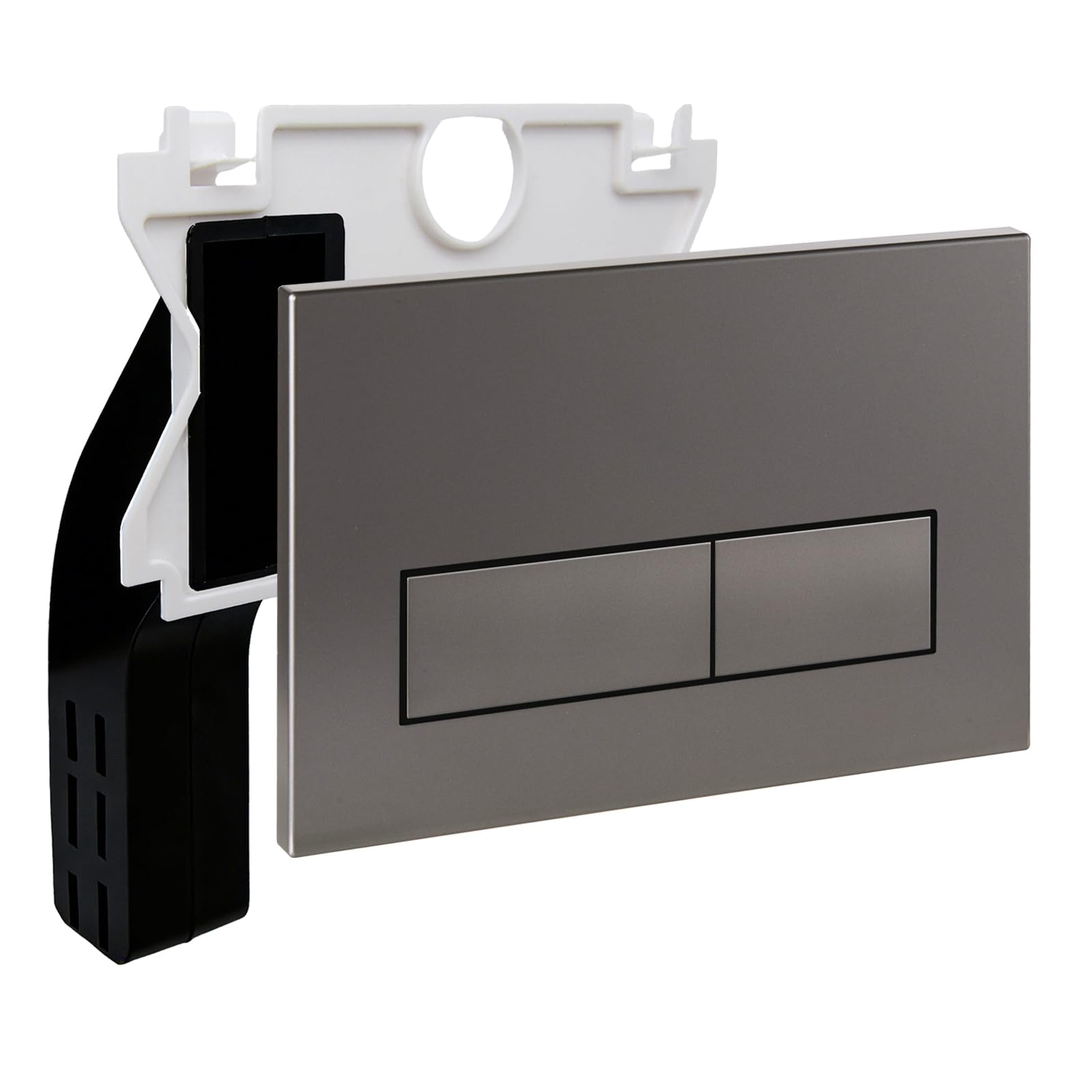 Empyreal placa actuador reemplazo panel frontal de cisterna de inodoro, Placa de actuador compatible con Geberit Duofix Sigma/Delta/BASIC para doble descarga, Con un cisterna (Gris oscuro)