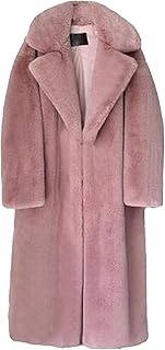 Women's Faux Reversible Fur Coat Open Front Long Lapel Cardigan Jacket Warm Winter Faux Fleece Outwear
