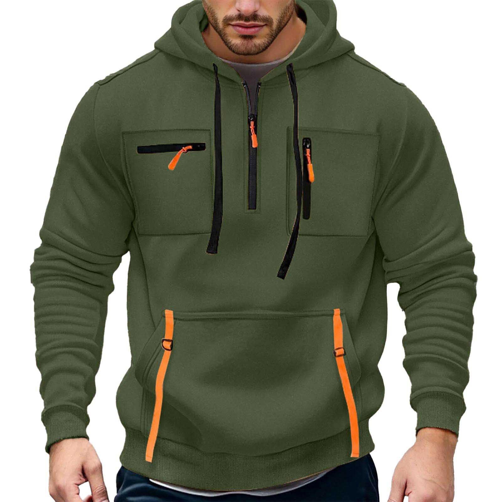 YuKaiChen Felpa Con Cappuccio Uomo In Pile Sherpa - Foderata Interno Morbido, Tessuto Esterno A Nido D'Ape, Tasca A Marsupio, Invernale Calda