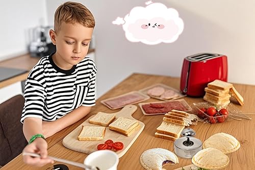 Miniatura 3 de Cortadores de sándwiches y selladores para niños, máquina de sándwiches sin corteza, ideal para lonchera y lonchera Bento para niños y niñas
