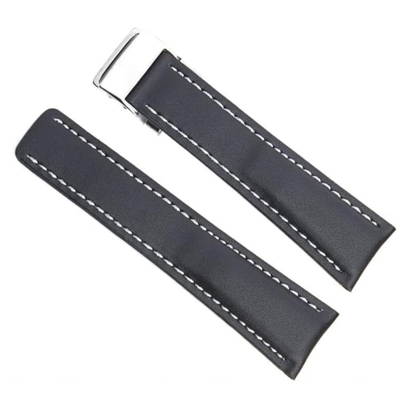 Cinturino in vera pelle per Breitling nero marrone con chiusura di distribuzione 22mm 24mm