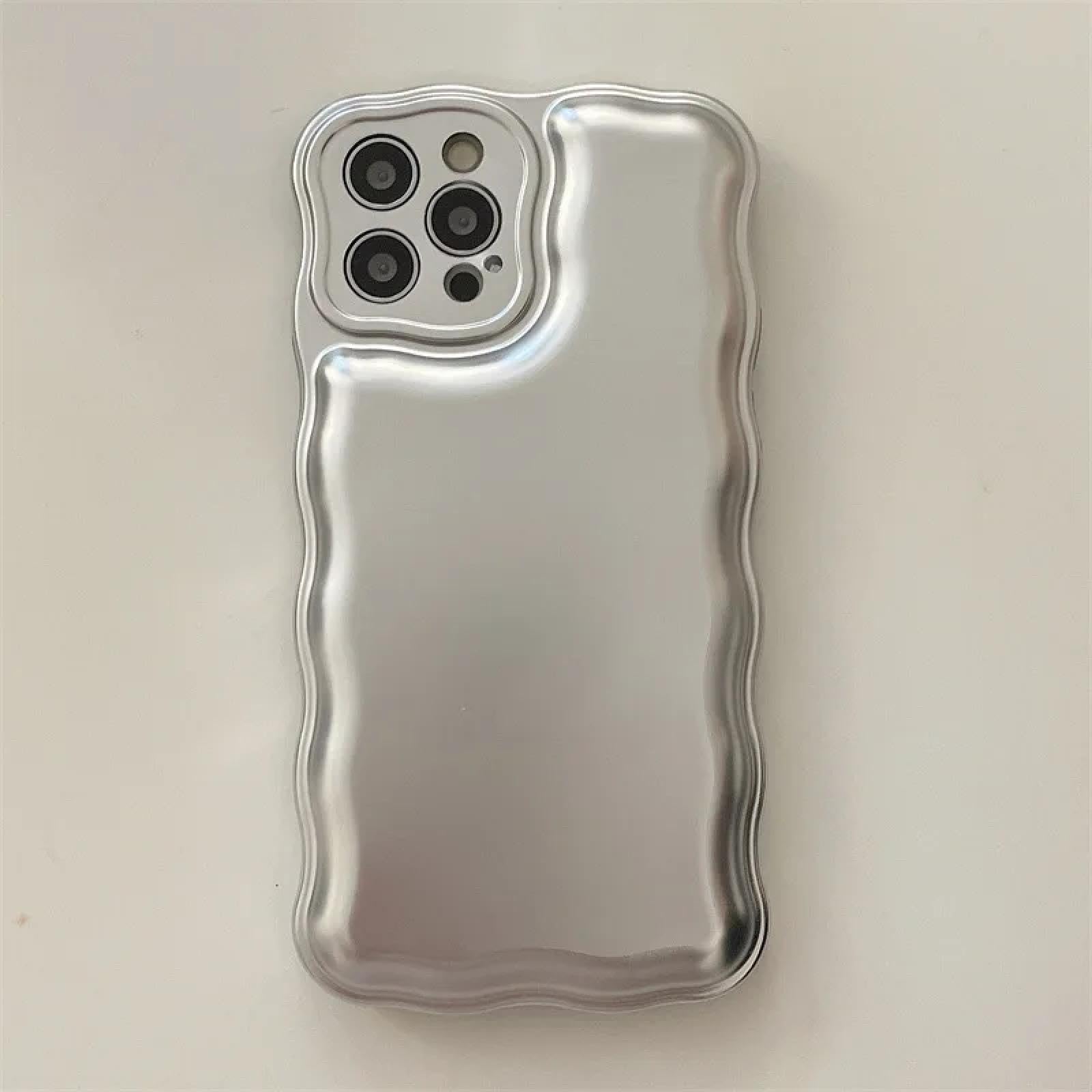 Coque silicone iPhone 13 argent givré anti-choc et anti-traces