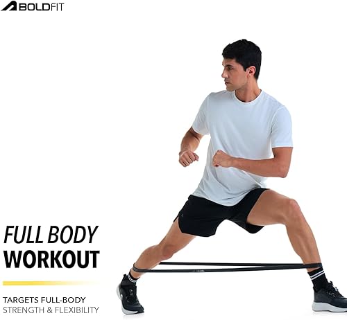 Miniatura 4 de Boldfit Banda de resistencia pesada para ejercicio y estiramiento (negro) (Material: caucho natural)