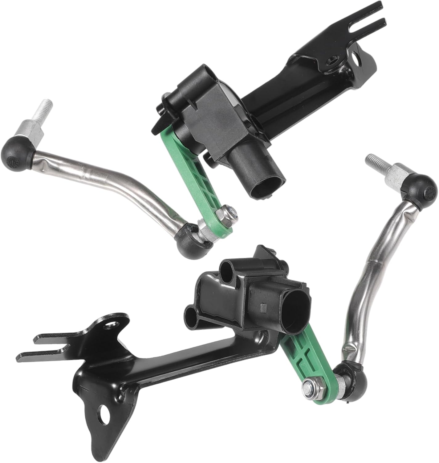 No.8R0941285D Suspension Ride Height Level Sensor for Audi Q5 2009-2017/ Front Left Right Headlight Level Sensor/Durable Metal/ 1 Pair Black