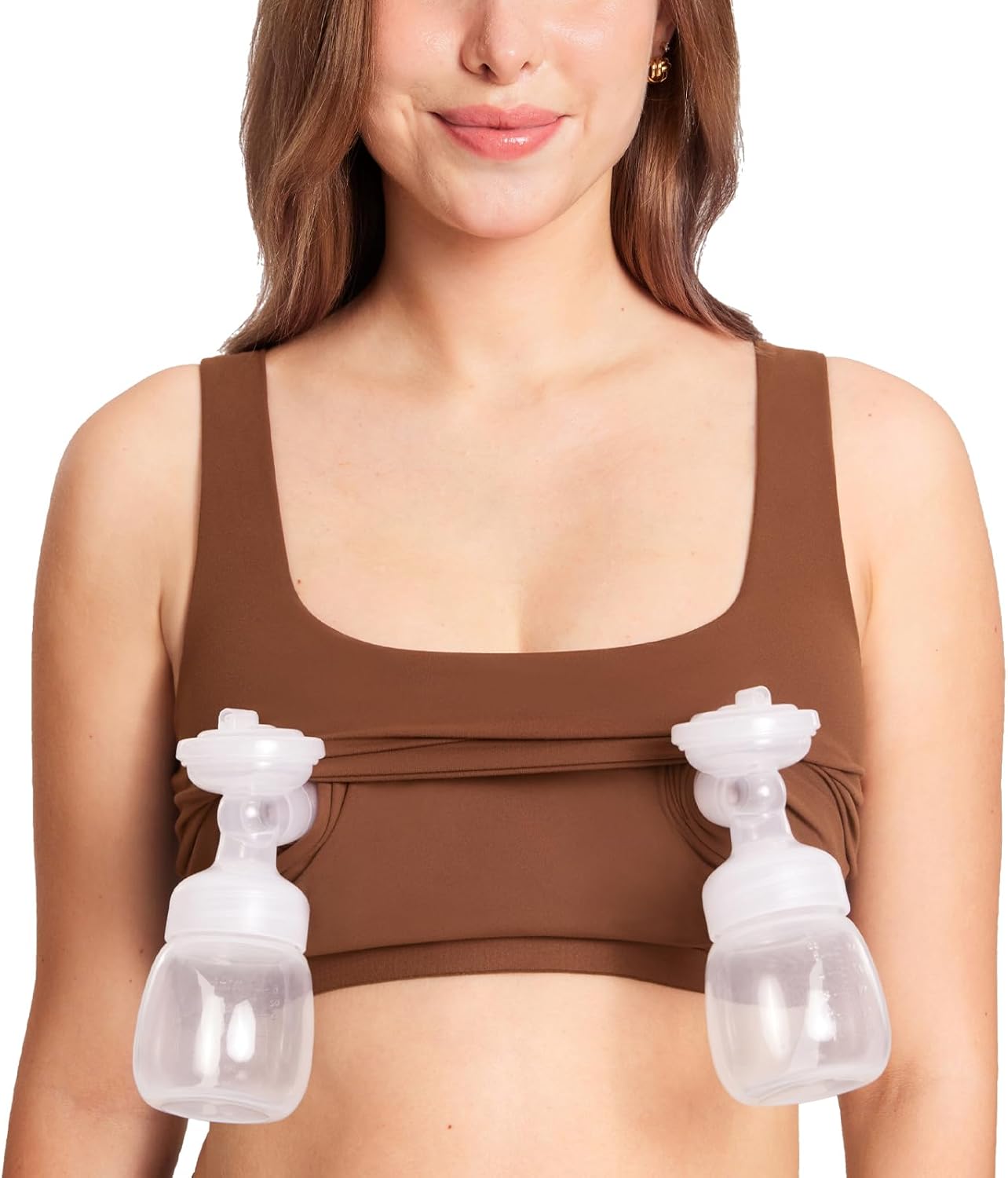 MOMANDA Pumping Bra Longline Square Neck Sleeveless Maternity Workout Tank Tops for Women