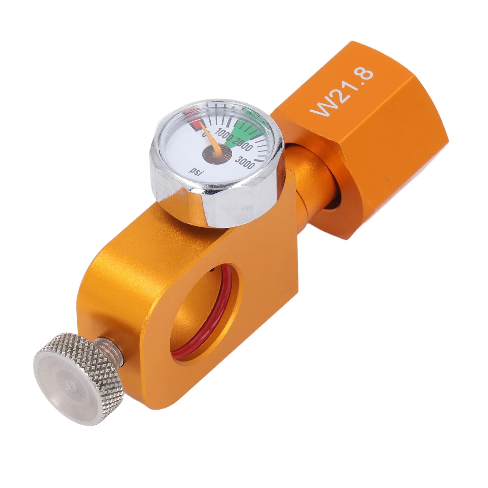 W21.8 Adapter do napełniania CO2 | manometr o wysokiej dokładności i konstrukcja szybkiej klamry, narzędzie do napełniania sody do nadmuchiwanych / opon / sprzętu sportowego | funkcja opróżniania