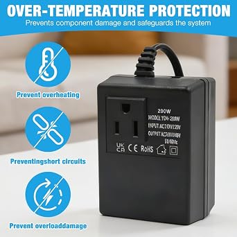 Step Down Power Voltage Converter Transformer, Step Down Transformer, US to UK Voltage Converter, 220V/240V To 110V/120V (UK Plug), Intelligent Adapter Travel Power Adapter for Travel