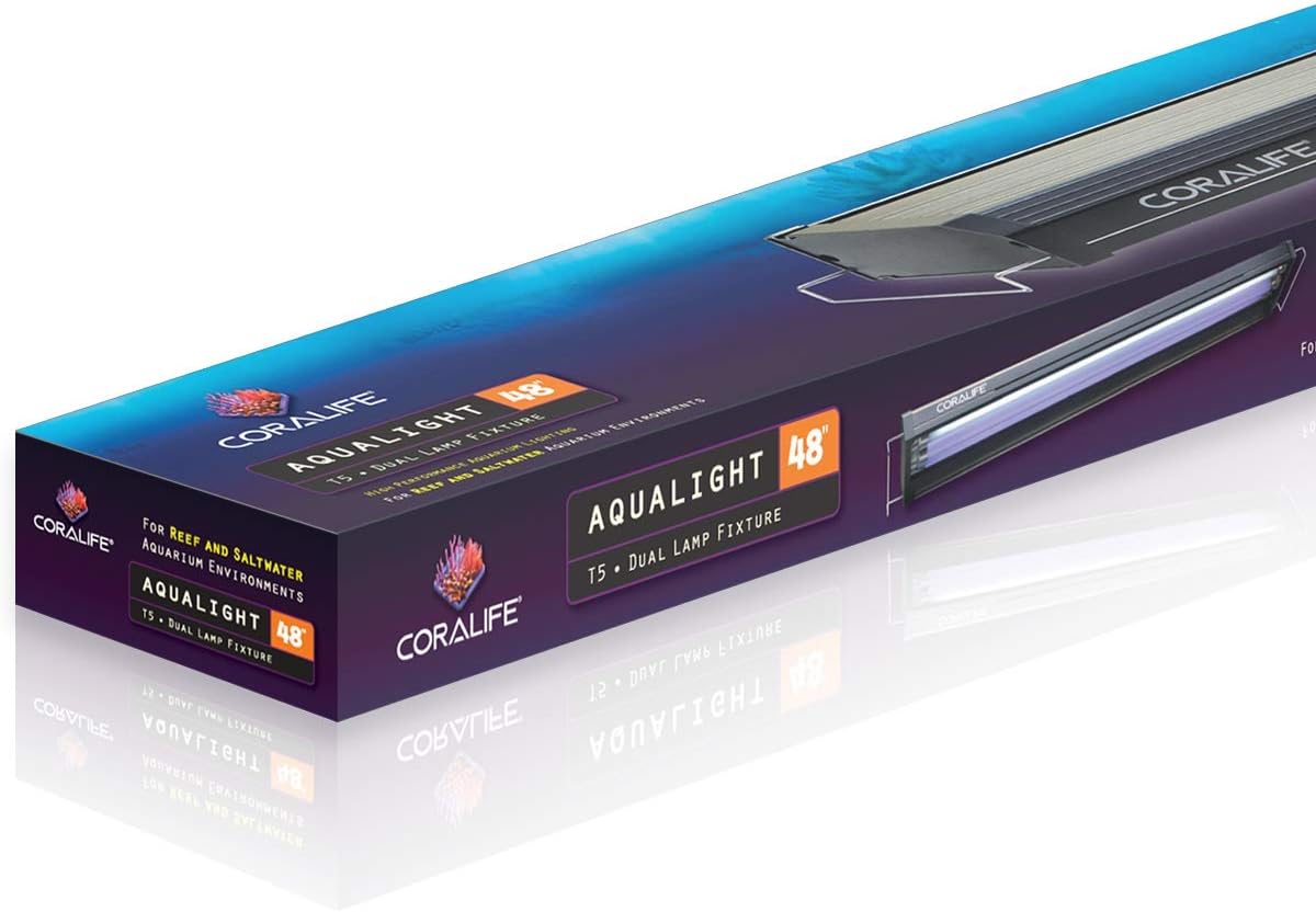 Coralife 05611 Aqualight Dual Linear Strip T5 Aquarium Lighting Fixture, 48-Inch