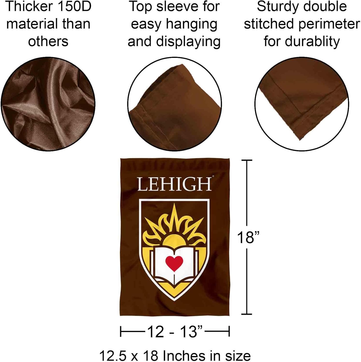 Lehigh Mountain Hawks Academic Crest Garden Flag - Image 3