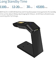 Vista 6 de Escáner de código de barras inalámbrico con soporte, compatible con Bluetooth, conexión inalámbrica y con cable de 2.4 GHz, todo en uno
