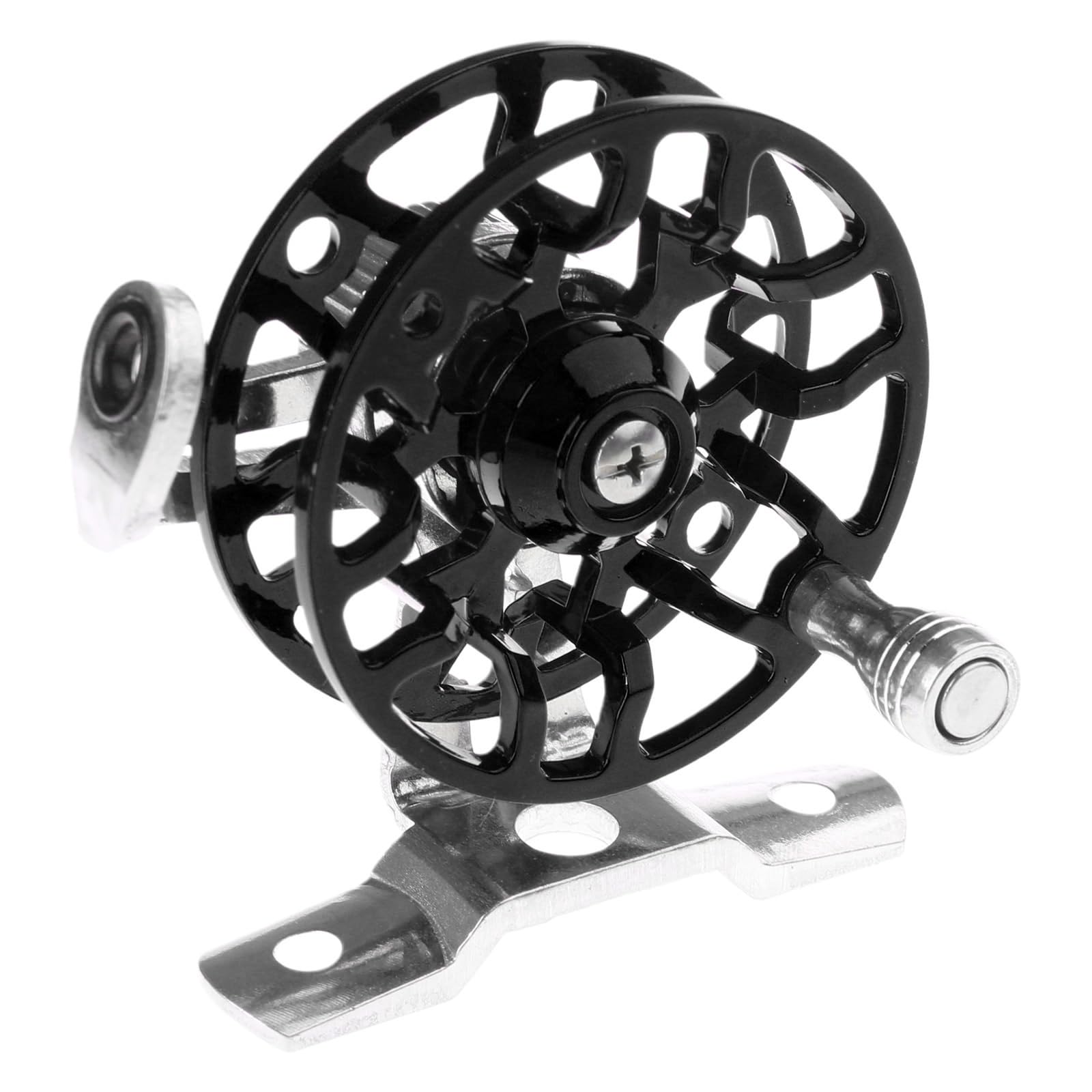 Maxtonser Fishing Reel Aluminum Alloy 50g 53mm Upgraded Base Handheld for Trout Ice Fishing Tackle
