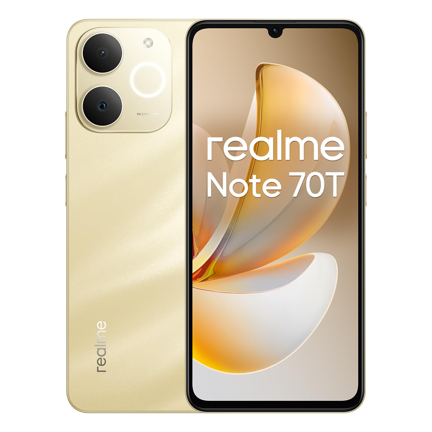 スマートフォン本体 realme Note 70T 128GB Beach Gold realme Note 70T 4G Smartphone 4+128GB, Gold, 6.75-inch screen
