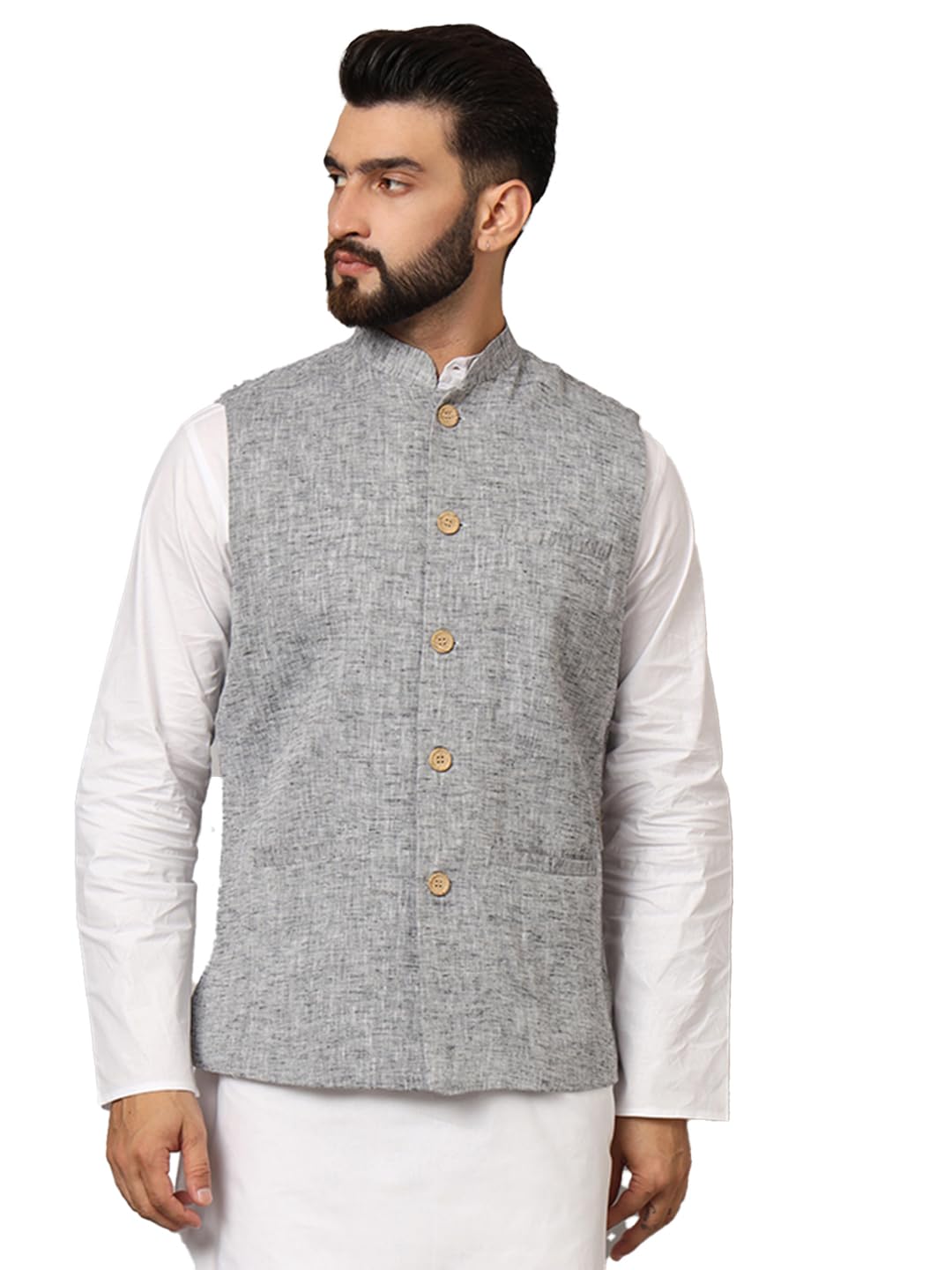 latest chikan Men's Nehru Jacket/Waistcoat Sophisticated Ethnic Wear-picture-41