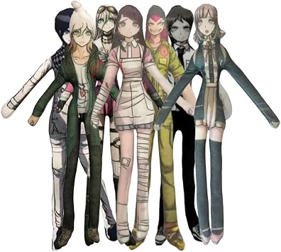 7PCS Nagito Komaeda Plush Figure Anime Nanami Chiaki Hinata Hajime Funny Twistable Pillow Soft Throw Stuffed Figures for Home Sofa Decorations Gifts 28CM