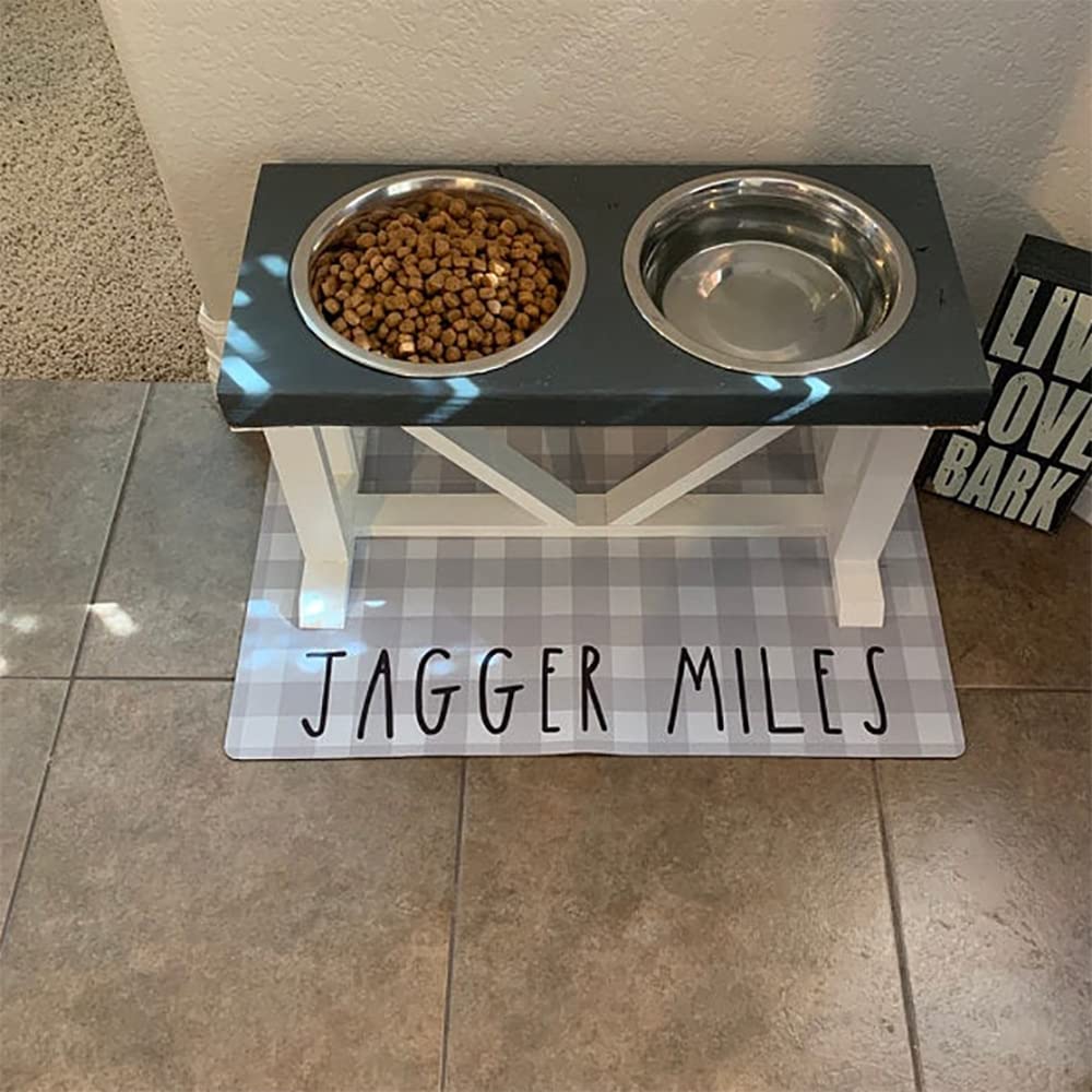 Tapis d'alimentation personnalisé pour chien, chat et animal de compagnie, tapis de gamelle personnalisé pour animal de compagnie, tapis de table pour mangeoire pour chien, tapis lavable en PVC Tapis