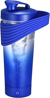 Heinstian Electric Shaker Bottles for Protein Mixes - 24oz Protein Shake Blender Bottle Portable Mixer Cup for Milk Coffee Shakes - USB Rechargeable - Made with Tritan - BPA Free(blue gradient)