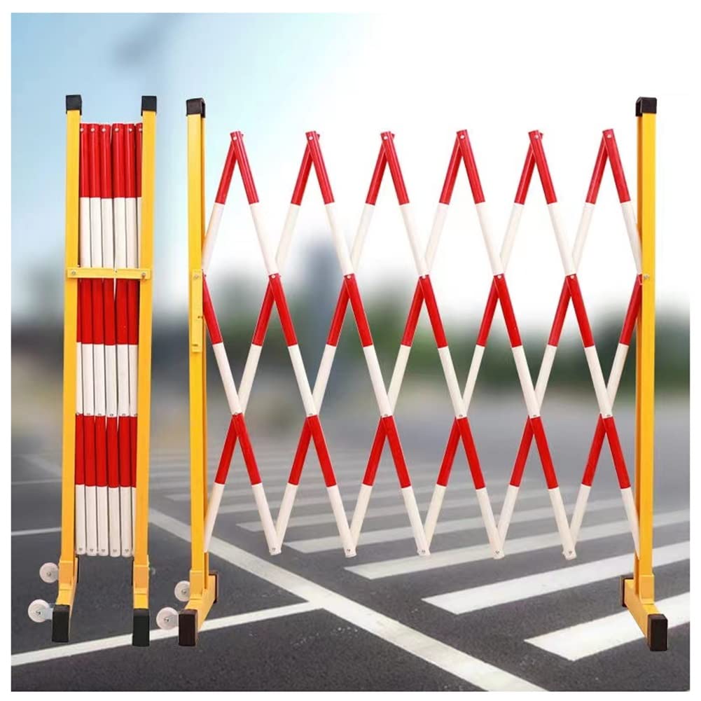 YNIYUJKL Mobile Metal Barrier Expandable Folding Security Gate Retractable Driveway Fence 1 Pack