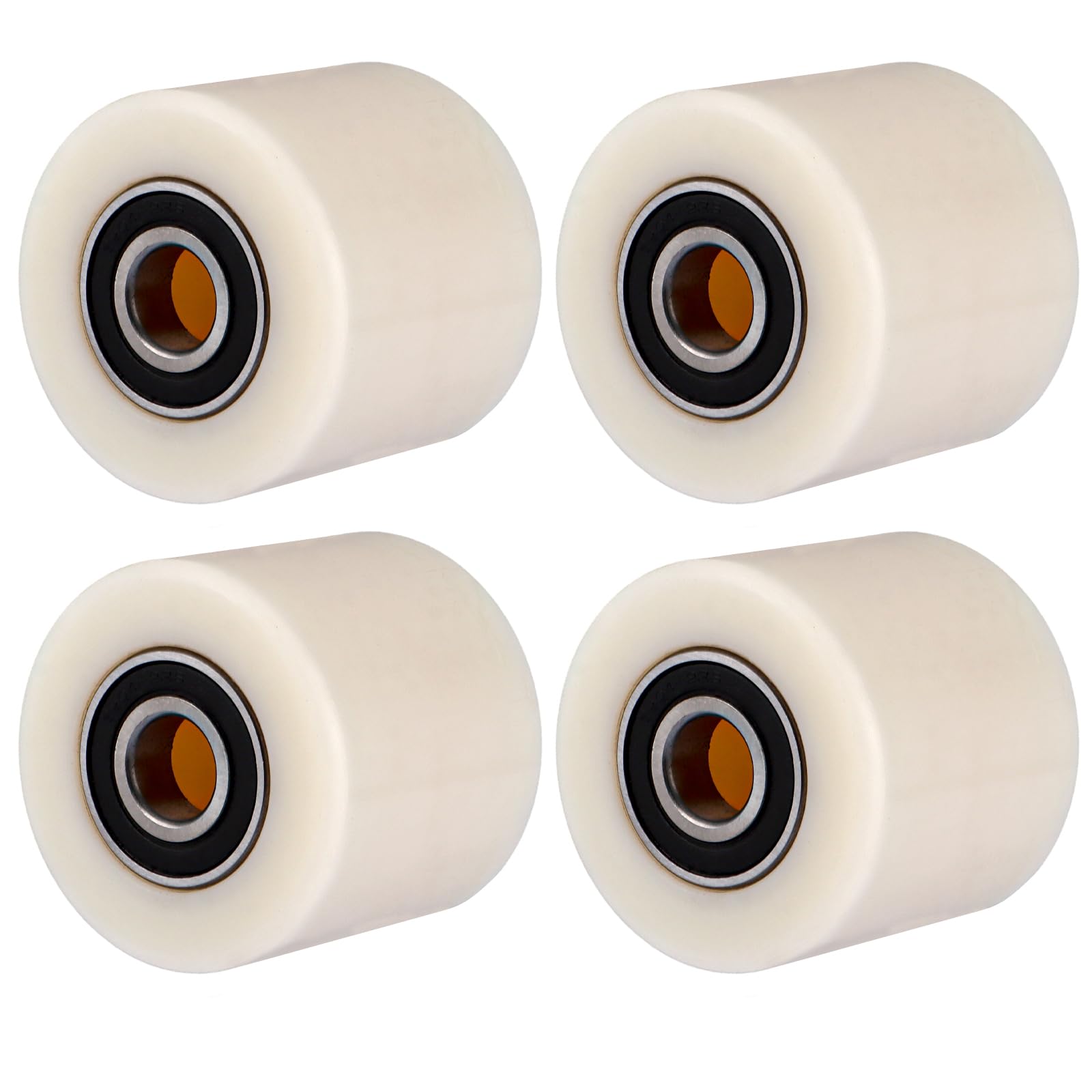 DAJAVE Lot de 4 roulettes de transpalette polyamide nylon 80 x 70 mm roue de transpalette en polyuréthane, avec roulement à billes pour transpalette, roulettes de rechange, charge maximale 1000 kg
