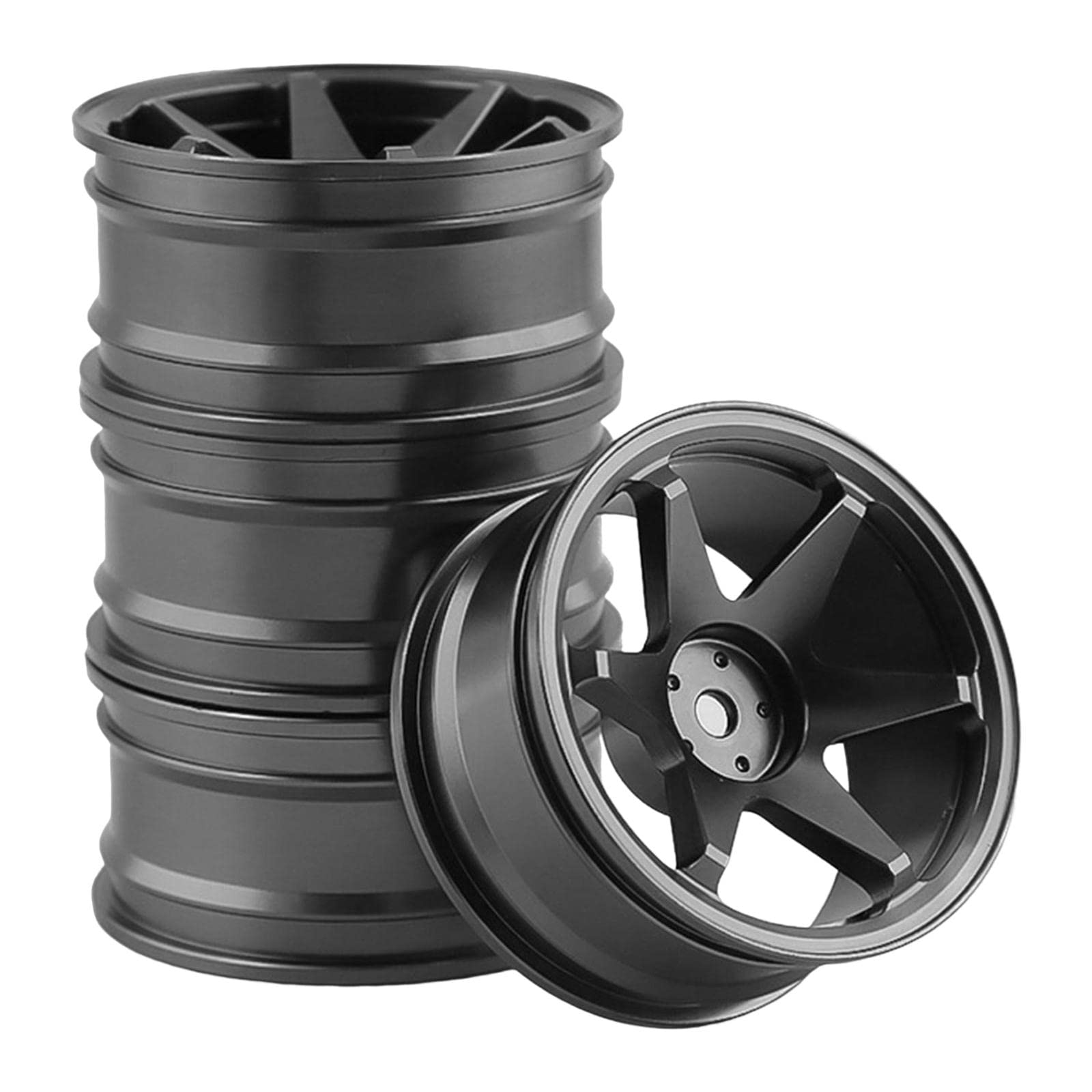 ATORSE 4X Rc Car Metal Wheel Hub Rim for 1/10 Rc Car Spare Parts Accessories Black-picture-56