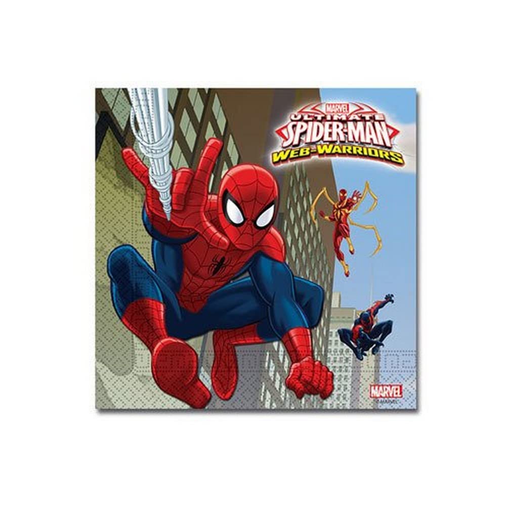 Serviettes Spider Crime Fighter - 20 Pièces - 33x33 Cm - Multicolore - Fête Enfant