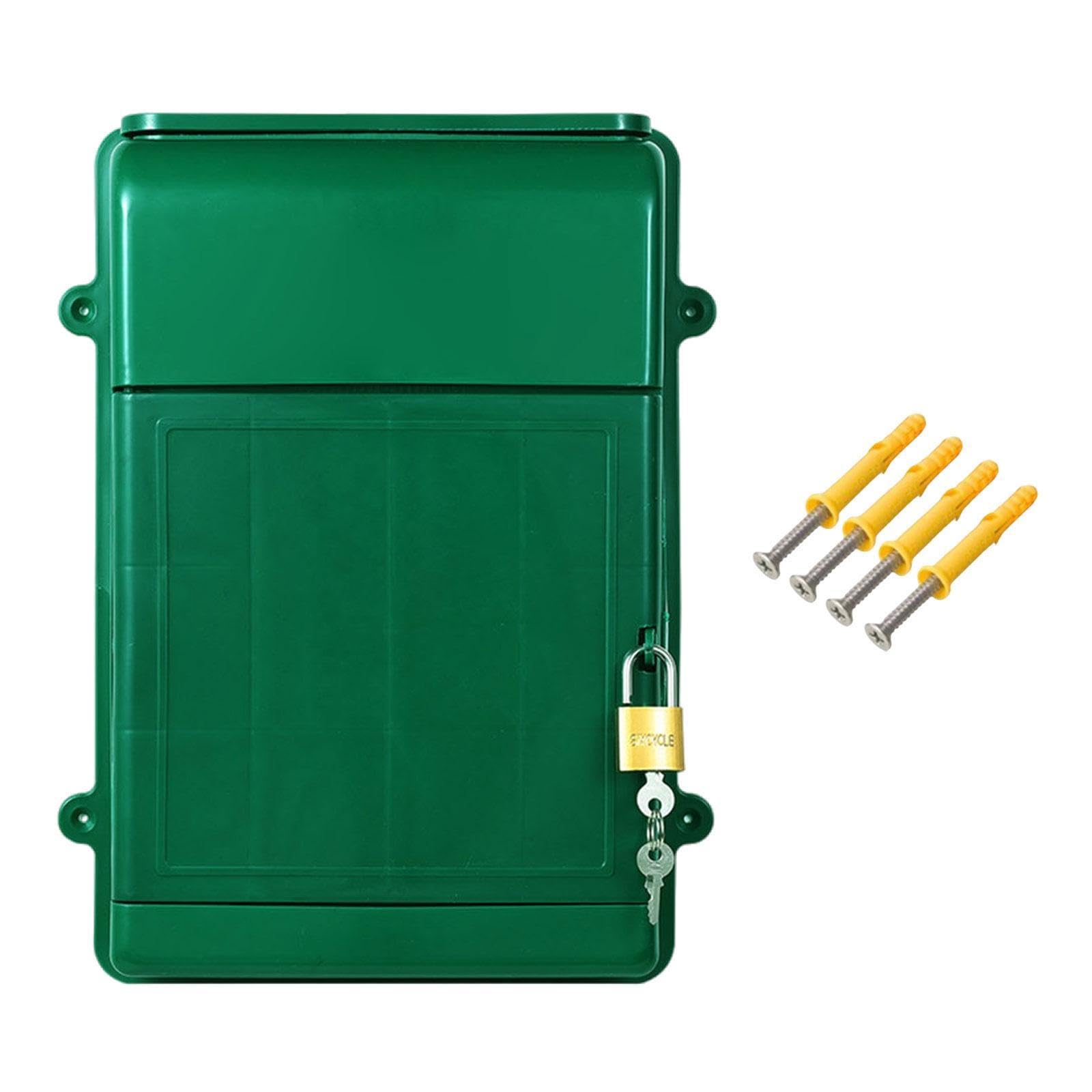 Lockable Wall Hanging Mailbox Post Box Versatile Drop Box for Hotel Business Green|Home & Garden|Home & Garden|Home & Garden|1 Wall Mount Post Box With Lock Kit-image-7