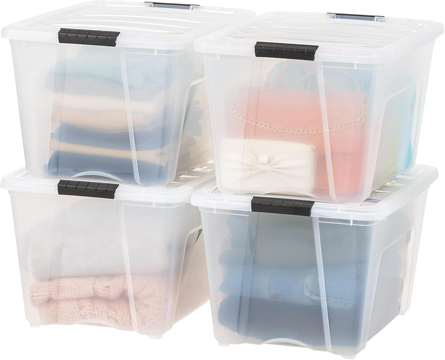 IRIS 51 L (54 qt) Plastic Storage Box with Lid (4 Pack)