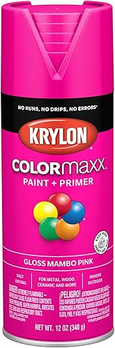 Vista 221 de Krylon - Pintura y primer en aerosol COLORmaxx K05511007, 12 onzas, rojo cereza brillante Cherry Red