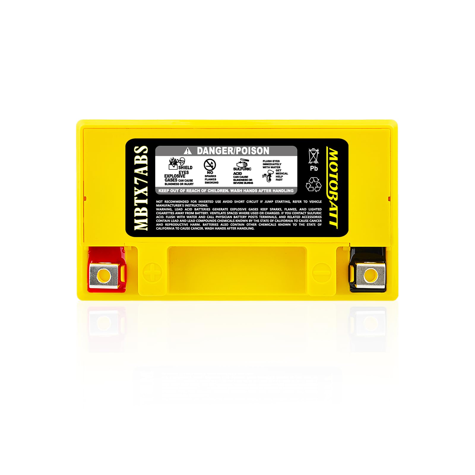MOTOBATT - Batteria Moto AGM MBTX7ABS | 12V 7.0Ah 105CCA | Sigillata Attivata in Fabbrica | Compatibile con YTX7A-BS | Compatibile con Honda, Yamaha, Kawasaki, Suzuki, BMW e tutti