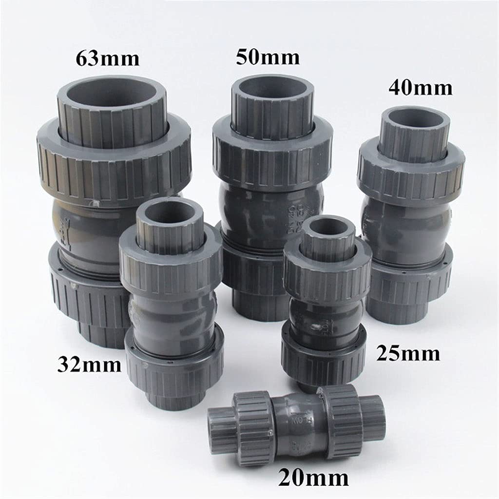Raccordi per Tubi in PVC Valvola di ritegno a Sfera in PVC for raccordi for Tubi dell'Acqua, Giardino, casa, Acquario, 20-63 mm(Inner Dia.63.0Mm)