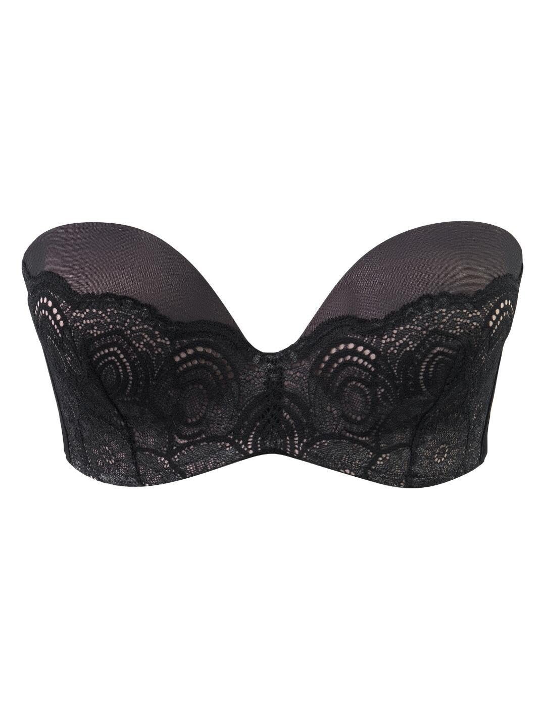 Wonderbra Refined Glamour Ultimate biustonosz bez ramiączek, koronka, mocne trzymanie, czarny, 85D