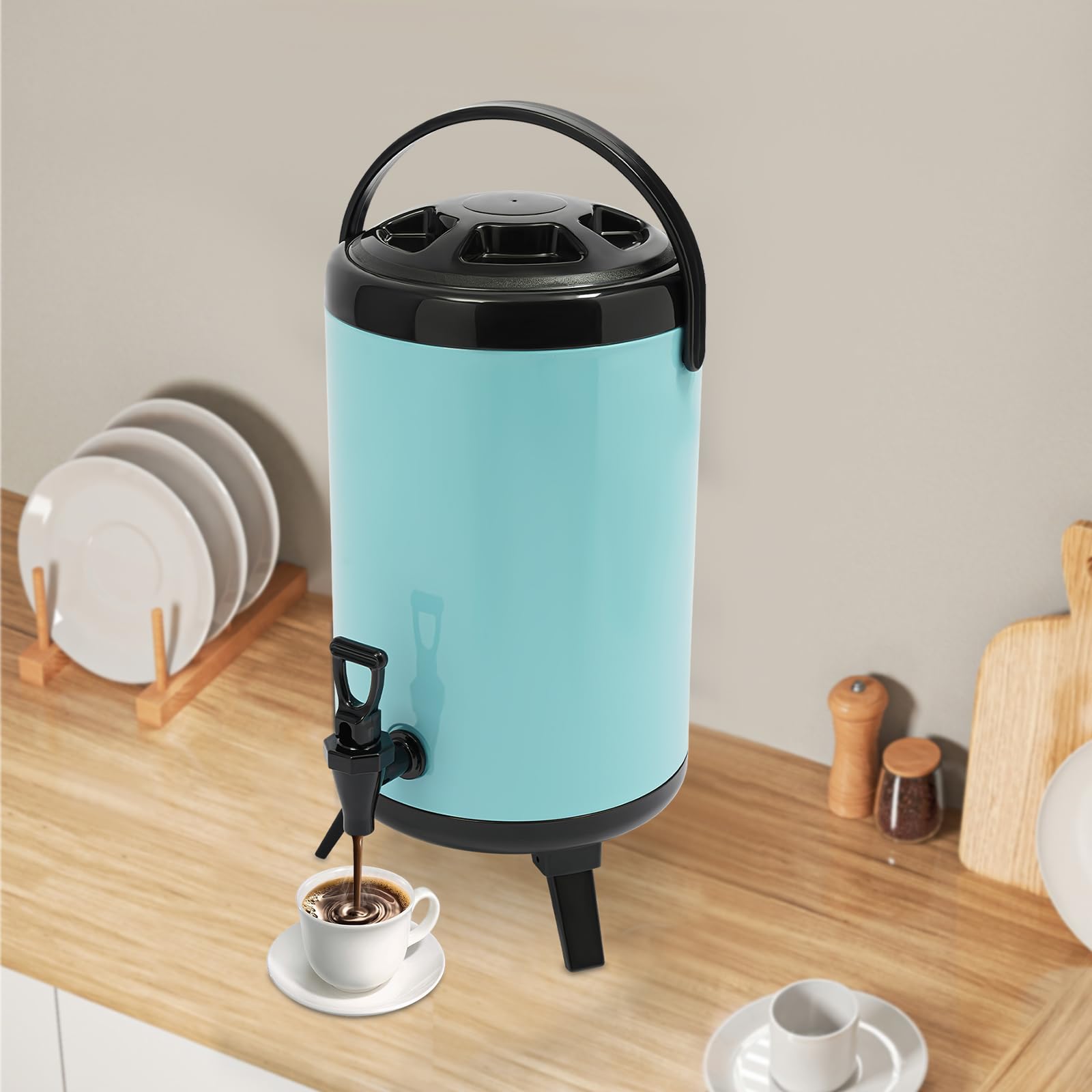 Dispensador de bebidas con refrigeración, grifo de bebidas, enfriador de agua, recipiente de agua, dispensador de agua, barril de cerveza, enfriador de acero inoxidable, 10 L, recipiente para bebidas