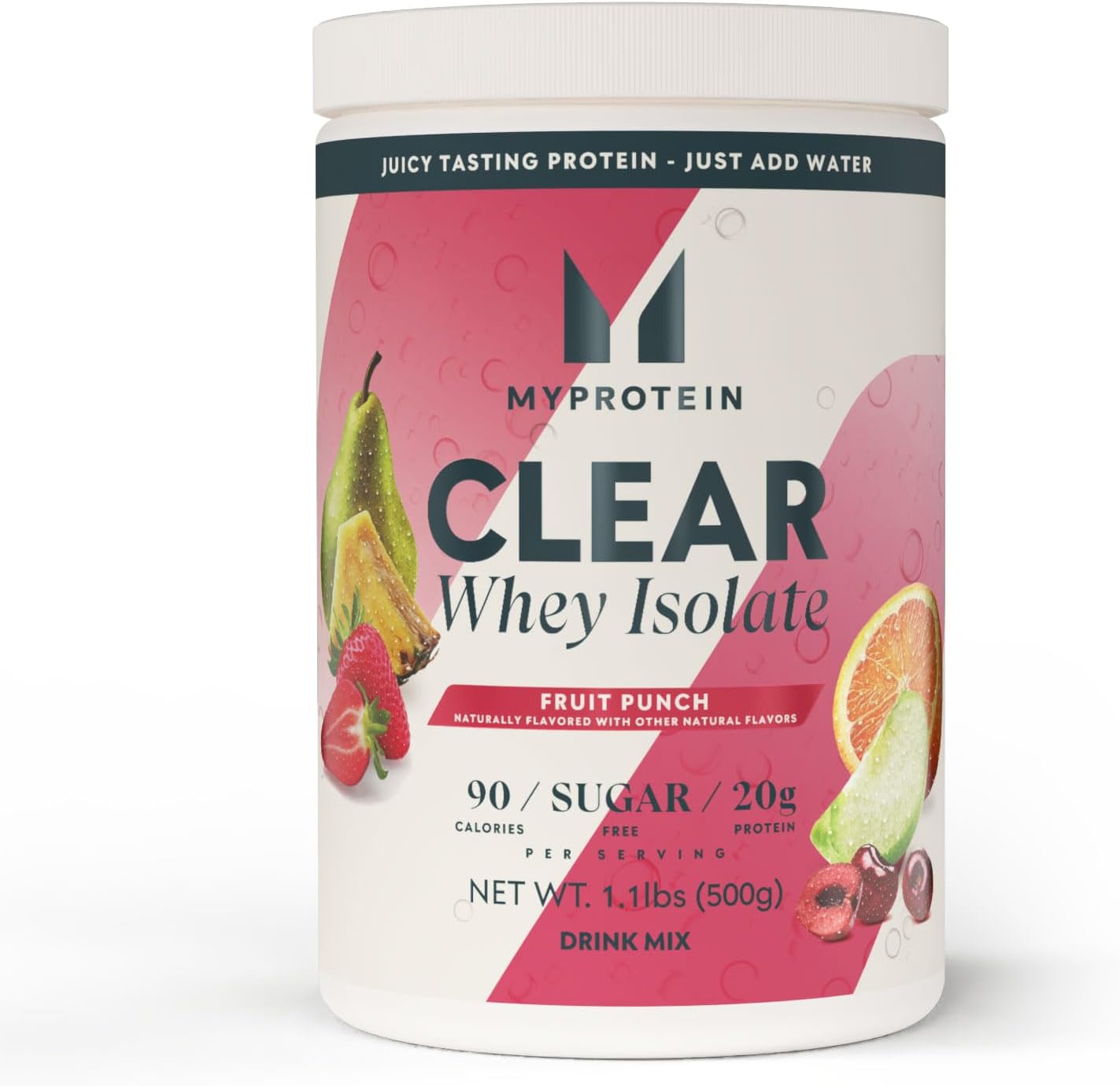 Myprotein Clear Whey Isolate Protein Powder, 20 Servings (1.1lbs) Fruit Punch, 20g Protein per Serving, Naturally Flavored Drink Mix, Daily Protein Intake for Superior Performance