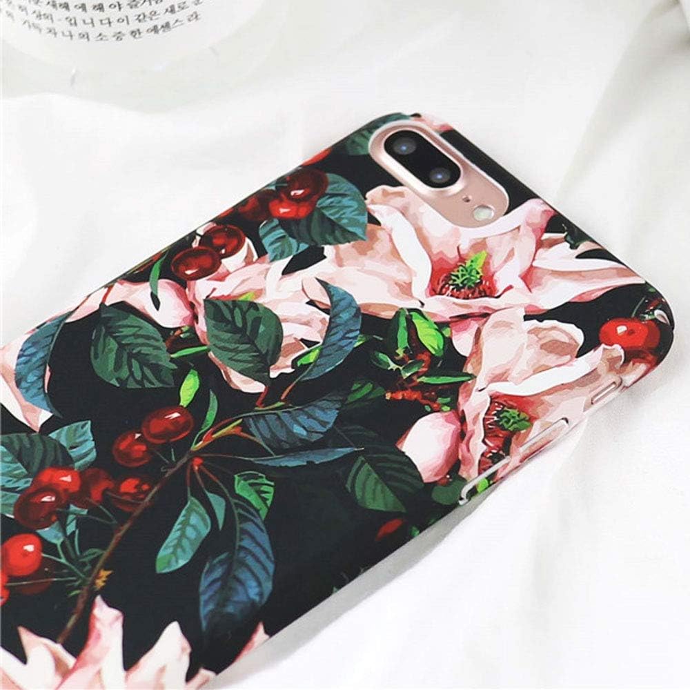 J.west iPhone 8 Plus Case, iPhone 7 Plus Case, Vintage Flower Design Anti-Scratch &Fingerprint Shock Proof Thin Non Slip Matte Back Hard Protective Cover for Apple iPhone 7 Plus/iPhone 8 Plus