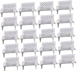 STAHAD 25 Pçs Cadeira De Parque Decoração Cadeiras De Plástico Mini Casa De Bonecas Artes E Ofícios Para Móveis De Casa De Bonecas 1 12 Escala Mini Banco De Parque Modelo Banco De Rua