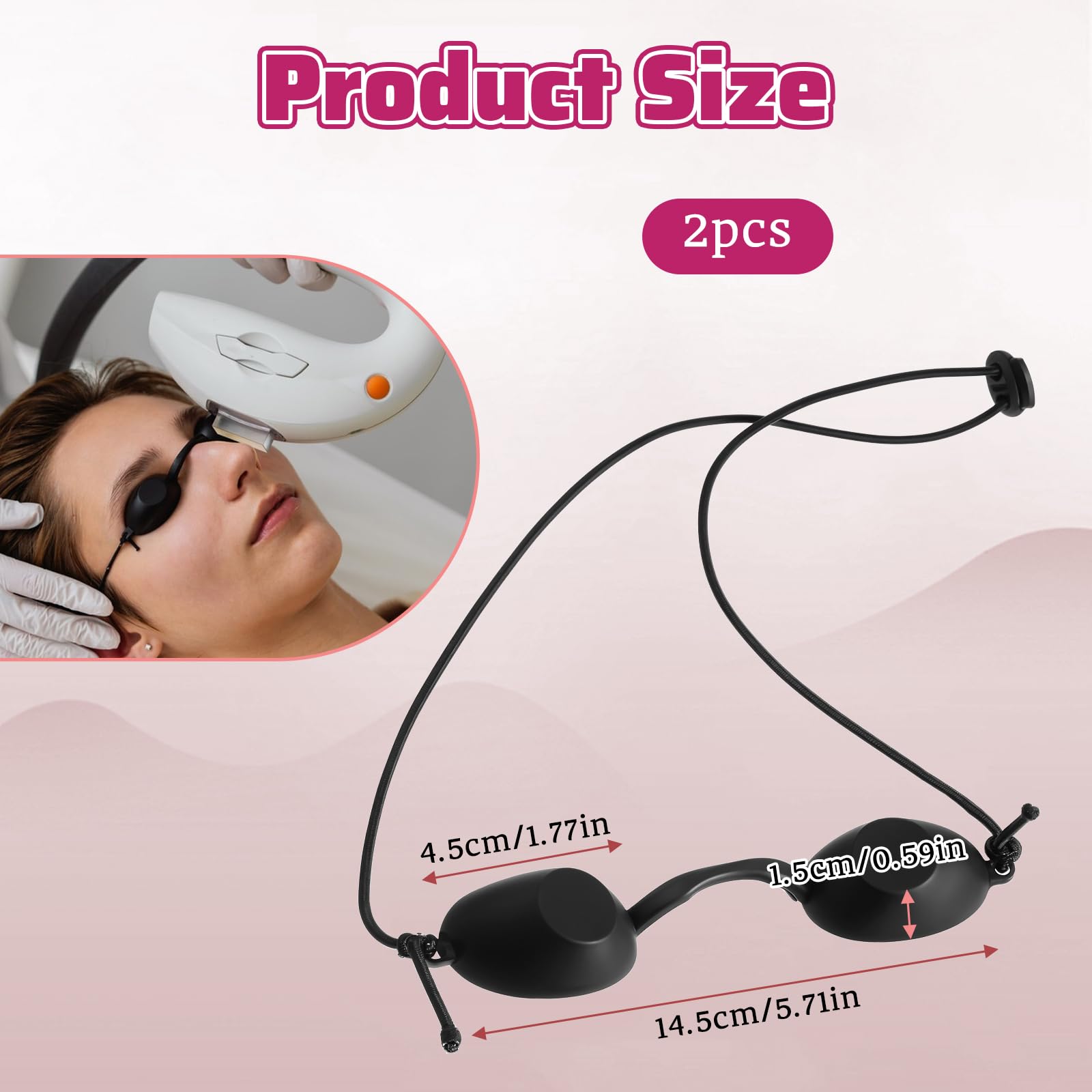 Gafas de solárium, gafas de protección UV, gafas de solarium, gafas de protección solar, gafas para bronceado y pacientes, terapia de luz LED (negro)