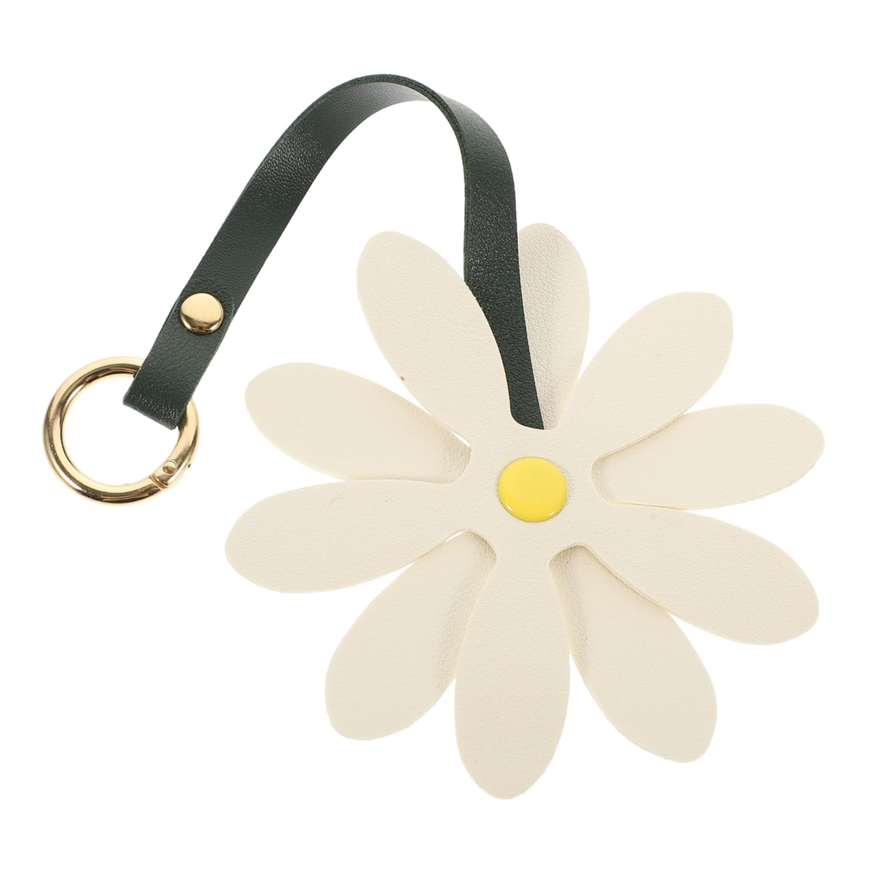 Homoyoyo portachiavi margherita Ornamento della borsa Ciondolo per borsa Carino Portali a backpack Keychain Pendente a borsa portachiavi ciondolo borsa Ciondolo zaino pelle sintetica bianca