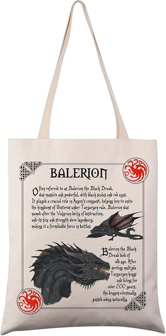 Dragon Lover Tote Bag – GOT Inspired Fantasy Gift, Large Canvas Shopping Bag With Double-Sided Print - View #12