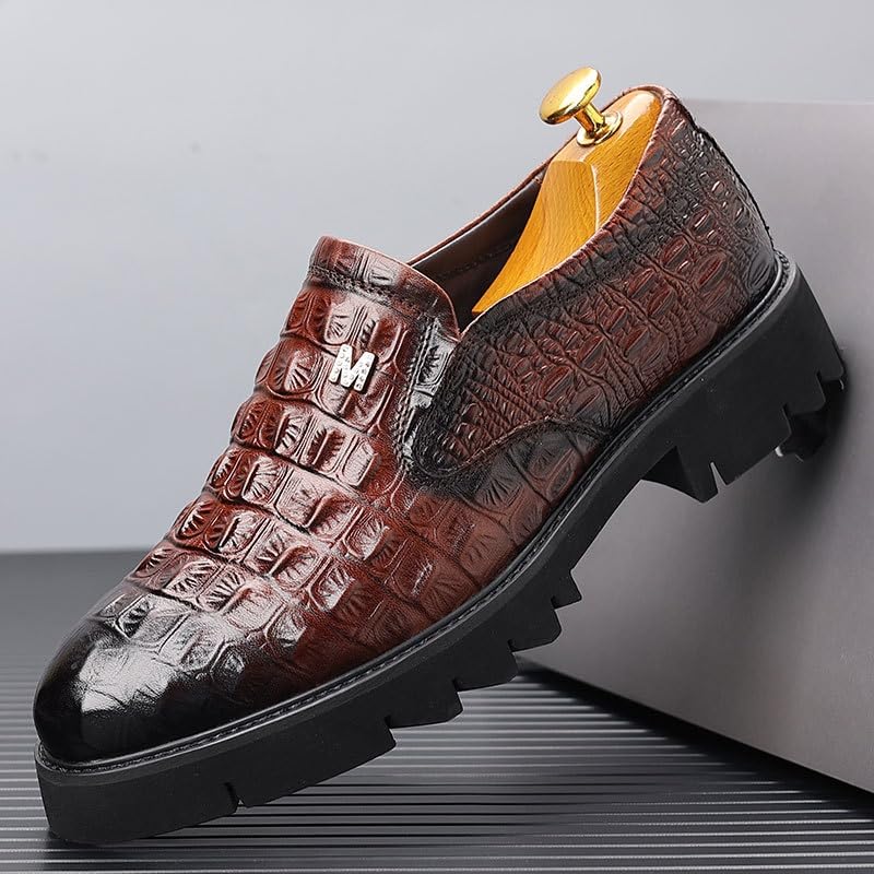 Men's Oxfords Shoes Dress Shoes Classic Business Casual Shoes Retro Round Toe Comfortable Lug Sole Non-Slip Lace-Up Derby Shoes for Men2