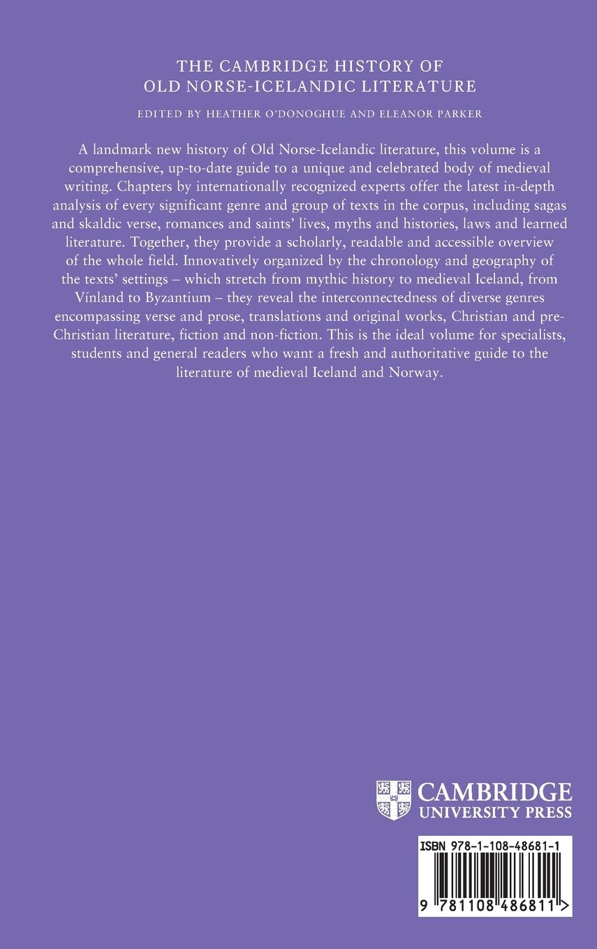 The Cambridge History of Old Norse-Icelandic Literature