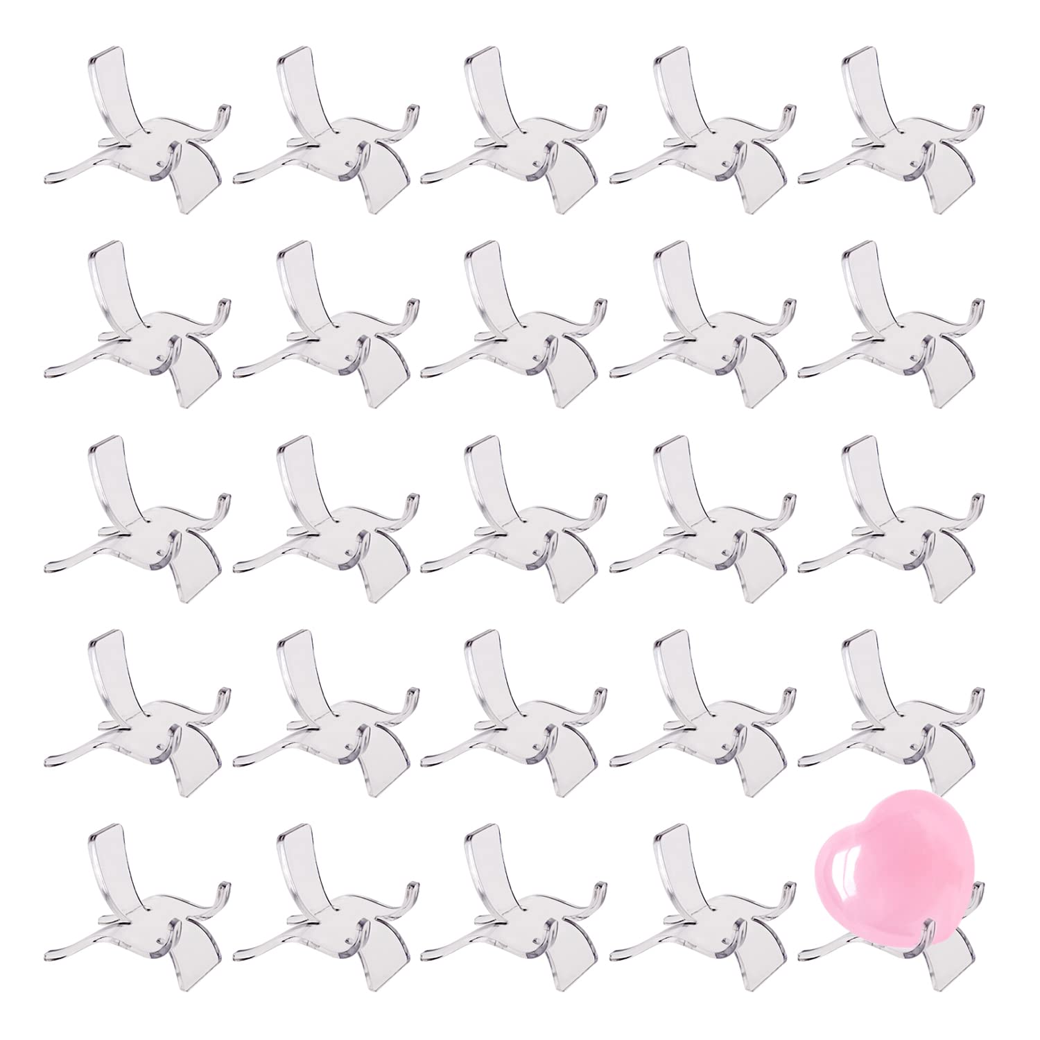 GVSAVY25pcs gemstone display stand, clear acrylic display stand, acrylic collectible display stand base for crystal, agate, jade