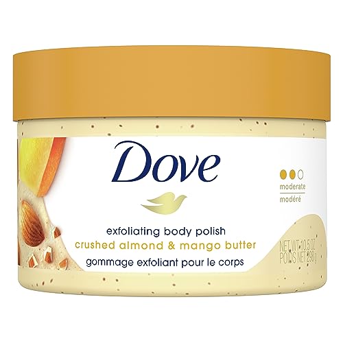 Image of Dove Relaxing Shea Butter Body Wash with Vanilla Pump Bottle, Soothing Scent, Moisturizing Shower Gel, 1L & Dove Exfoliating Body Polish Scrub For Dry Skin, 298g
