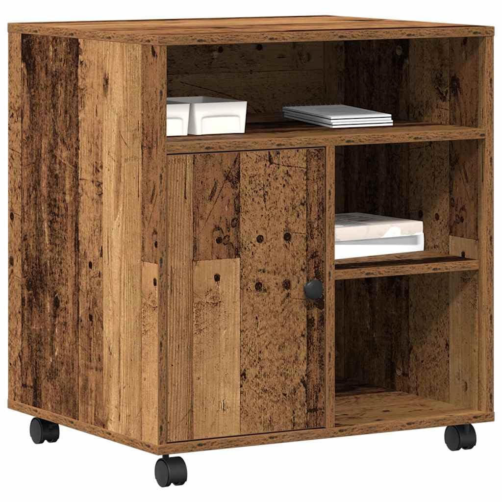vidaXL Printer Stand Old wood 60 x 50 x 67 cm Engineered Wood
