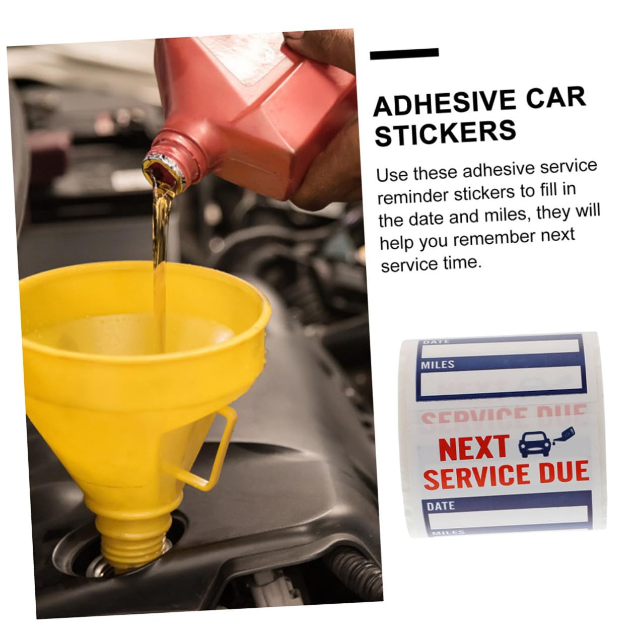 STOBOK 6rollen Auto Wartungsaufkleber Wasserdichte Service-labels Für Kfz Einfache Erinnerungsaufkleber Für Und Zubehör Für Autofahrer