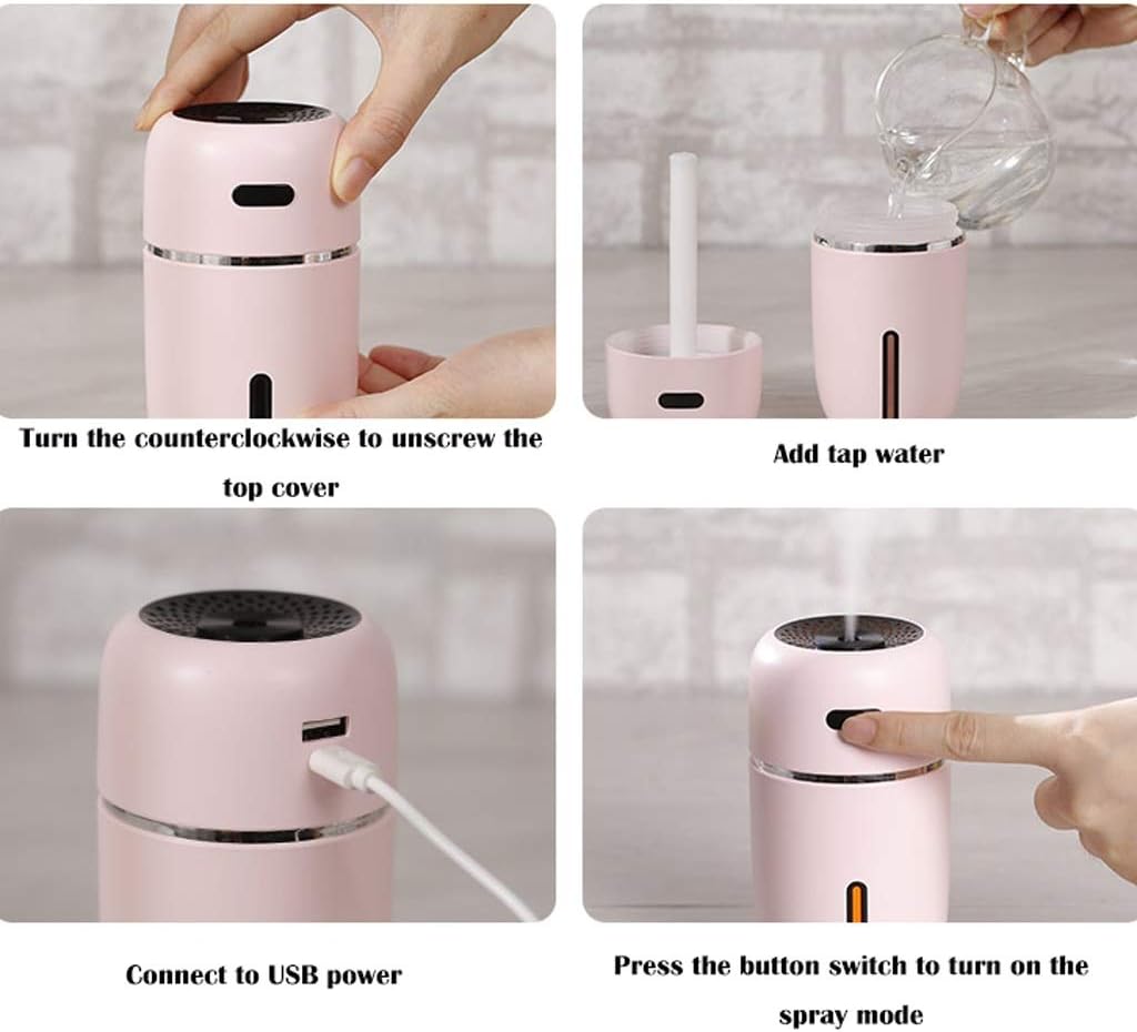Mini Spray Humidifier Primary School Baby Room Pregnant Women Home Humidifier Mute Bedroom Portable Car Office Humidifier (Color : Black)