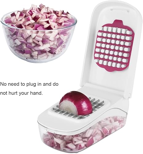 Miniatura 5 de Picador de alimentos, picador manual de verduras de mano, cortador de verduras rebanador de verduras sin esfuerzo para restricción