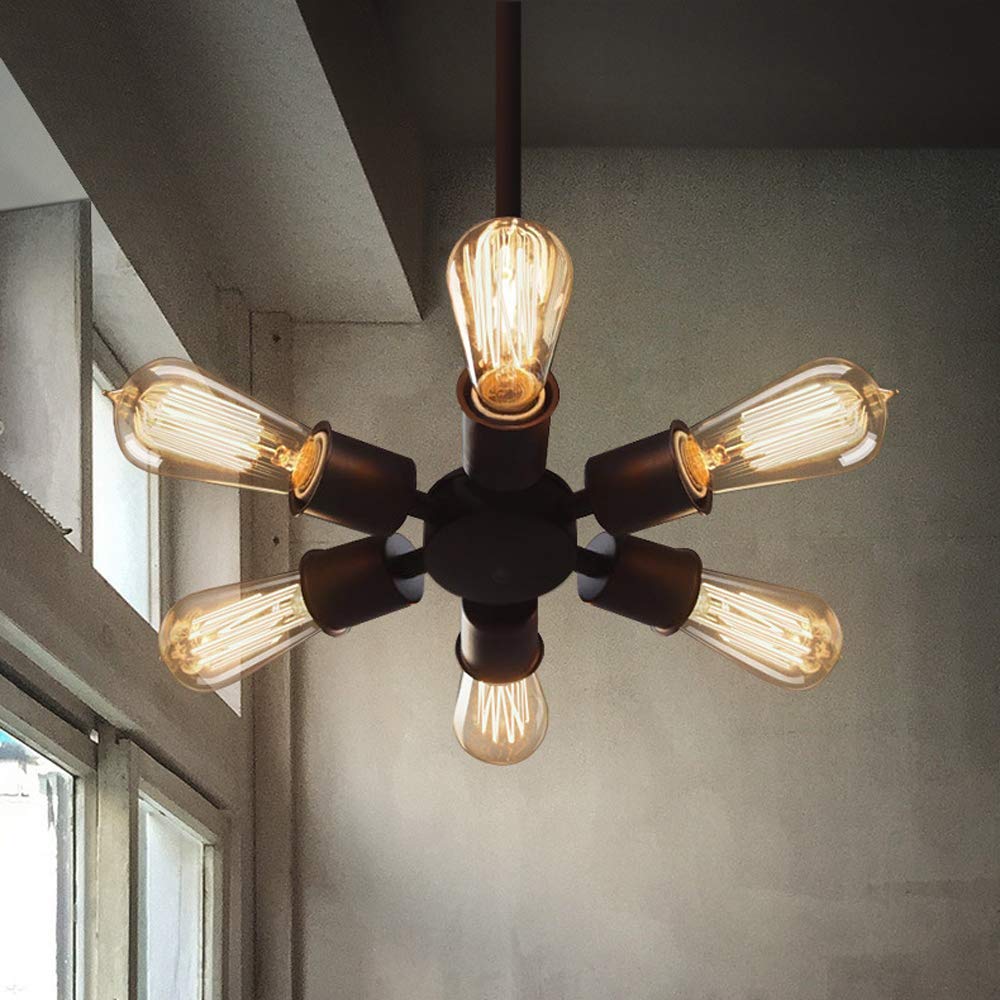 Candelabro de Hierro Forjado artesanal de 6 luces estilo industrial resistente