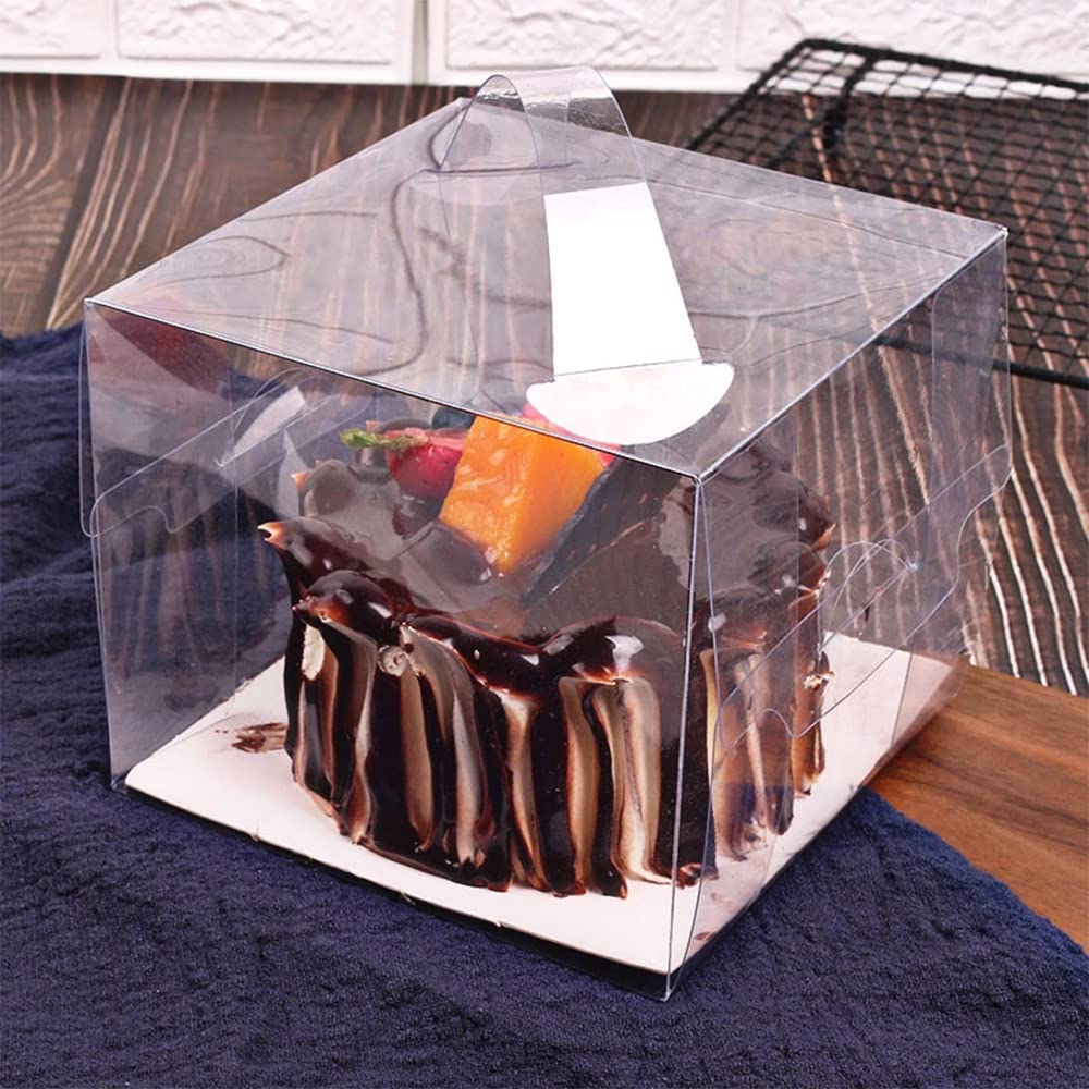 25 pezzi scatola per torta trasparente da 4 pollici scatole per dolci in plastica e confezione trasparente scatola per Muffin quadrata per Muffin  15