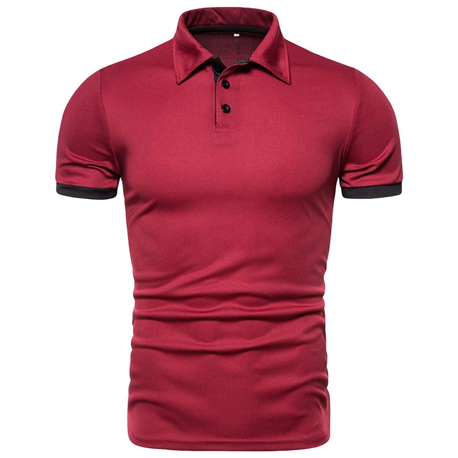Men's Outdoor Sport Polo Shirt Casual Short Sleeve Slim Fit Golf Shirts Basic Regular Fit Solid Tennis Shirts (Red,X-Large)